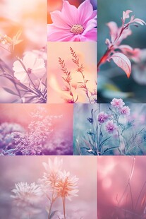 梦幻花卉拼贴