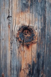 老旧木板上的独特树结