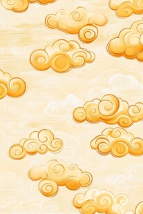 金色祥云图案 古风云纹背景