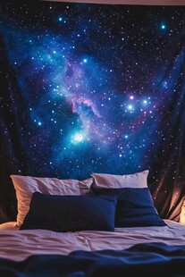 梦幻星空床背景挂毯