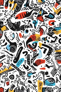 抽象涂鸦风图案设计元素