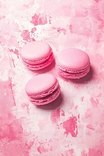 粉色马卡龙的甜蜜诱惑