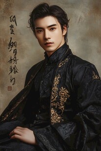 古风俊朗男子的典雅风采