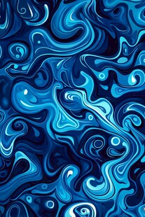 蓝色梦幻流体抽象图案
