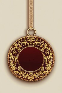 金色雕花圆形吊饰