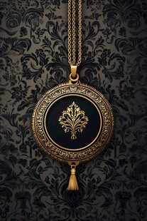 奢华黑金吊坠 复古风饰品