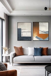 简约现代风客厅沙发背景墙