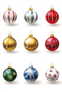 圣诞装饰彩球集合