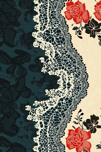 蕾丝花卉图案的精美织物