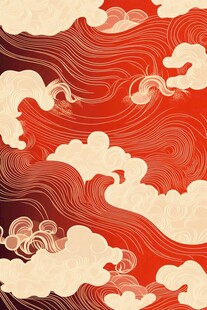 中式云浪图案背景纹理