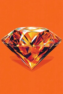 璀璨钻石闪耀橙色背景