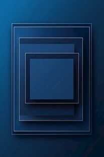 蓝色嵌套方形立体背景图