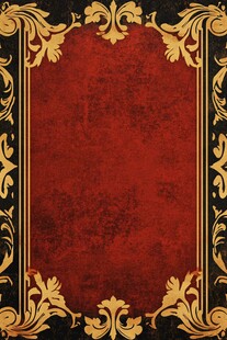 复古红金边框装饰背景图