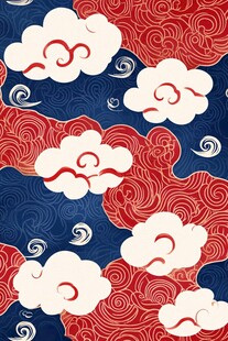 中式云纹图案设计背景图