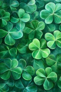 翠绿三叶草图案背景