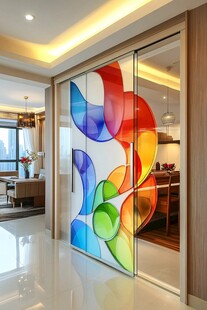 彩色艺术玻璃打造时尚隔断