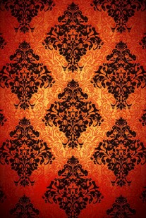 复古华丽橙黑花纹壁纸
