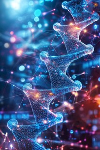 科技感DNA双螺旋结构图像