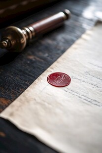 复古蜡封信件与印章道具