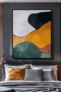 现代简约风卧室抽象装饰画