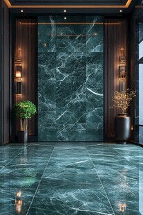 深绿大理石玄关优雅空间