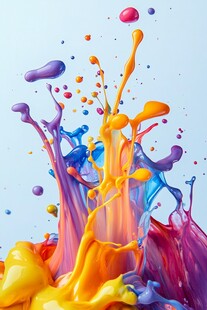 色彩飞溅的绚丽油漆瞬间