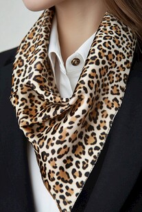 豹纹围巾增添时尚魅力
