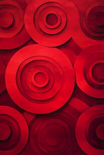 红色立体圆圈纹理背景