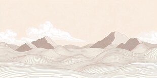 简约风山川云海风景图