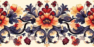 复古花卉图案精美装饰边