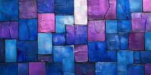 蓝紫拼接马赛克瓷砖墙面