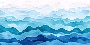 蓝色渐变海浪抽象背景图