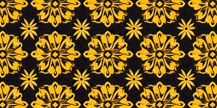 黄色花卉图案无缝背景