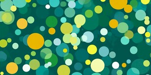 绿底多彩圆点梦幻背景图