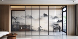 中式屏风隔断 雅致山水意境