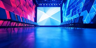 绚丽舞台空间 座椅整齐排列