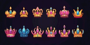 多彩华丽皇冠图集合