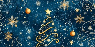 蓝色圣诞主题华丽背景图