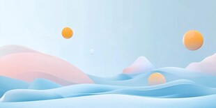 梦幻云海中的橙黄圆球景观