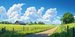 田园风光的宁静乡村小路