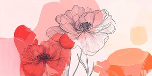 手绘风梦幻花卉插画