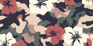 迷彩花卉图案背景设计