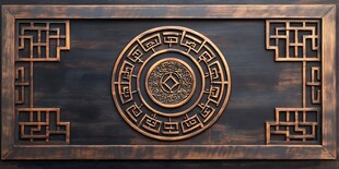 中式铜质浮雕装饰图案