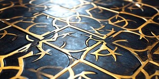 金属质感金色花纹图案