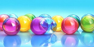 多彩弹珠排列的绚丽画面