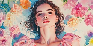 花中少女 浪漫梦幻容颜