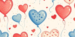 爱心气球浪漫背景图案
