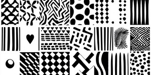 黑白几何抽象图案集合