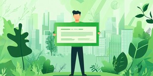 男子展示绿色背景中的板面