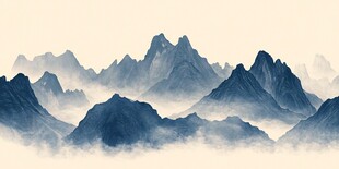 水墨群山间 云雾绕峰峦